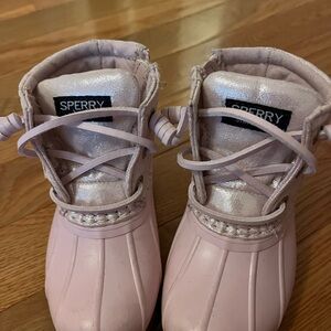 Sperry Kids Pink and Silver Boots